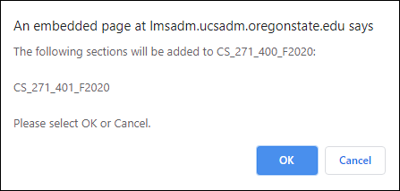 Course Merge Confirmation