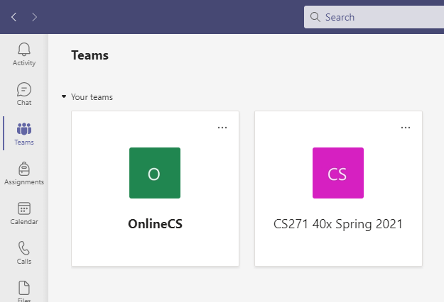 Teams Launch Page