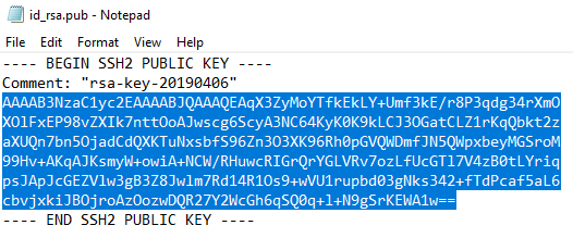 Copy public key